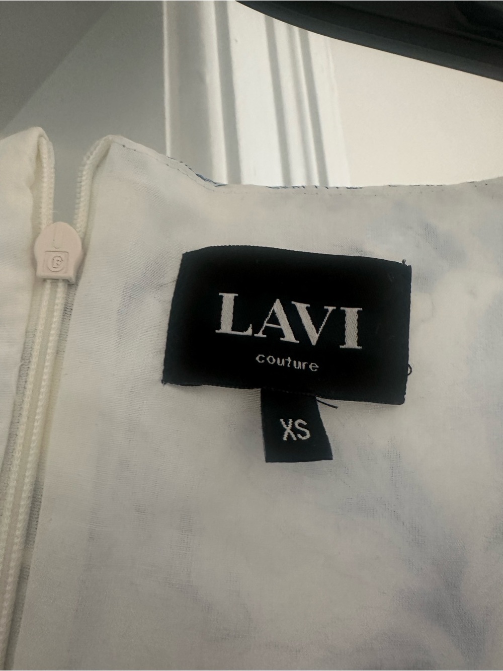 Lavi Couture Blue Floral Puff Sleeve Wrap Mini Dress - Picture 3 of 5